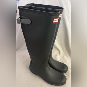 Hunter Original Tall Matte Grey Knee High Rainboots Rare $190